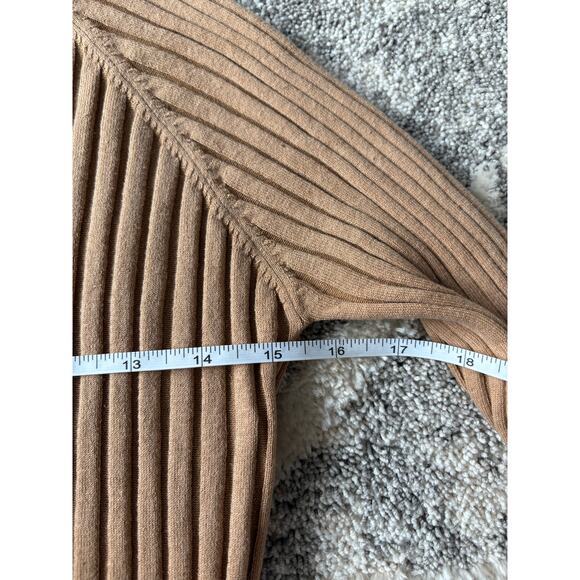 CAbi Tan Ribbed Zip-Up Cardigan - Picture 4 of 10